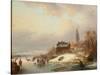 Snow Scene in Holland-Franz Xaver Winterhalter-Stretched Canvas