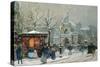 Snow Scene in Paris-Eugene Galien-Laloue-Stretched Canvas