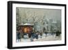 Snow Scene in Paris-Eugene Galien-Laloue-Framed Premium Giclee Print