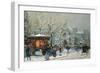 Snow Scene in Paris-Eugene Galien-Laloue-Framed Premium Giclee Print