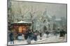 Snow Scene in Paris-Eugene Galien-Laloue-Mounted Premium Giclee Print