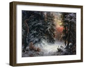 Snow Scene in the Black Forest-Carl Schindler-Framed Giclee Print