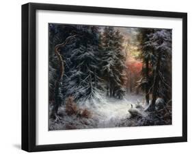 Snow Scene in the Black Forest-Carl Schindler-Framed Giclee Print