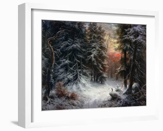 Snow Scene in the Black Forest-Carl Schindler-Framed Giclee Print