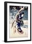 Snow Scene in the Garden of a Daimyo, Part of Triptych-Ando Hiroshige-Framed Giclee Print