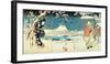 Snow Scene In the Garden of A Daimyo-Ando Hiroshige-Framed Premium Giclee Print