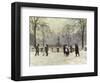 Snow Scene in the Kongens Nytorv, Copenhagen-Paul Fischer-Framed Giclee Print