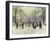 Snow Scene in the Kongens Nytorv, Copenhagen-Paul Fischer-Framed Giclee Print