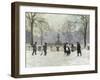 Snow Scene in the Kongens Nytorv, Copenhagen-Paul Gustav Fischer-Framed Giclee Print