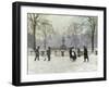 Snow Scene in the Kongens Nytorv, Copenhagen-Paul Gustav Fischer-Framed Giclee Print