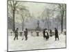 Snow Scene in the Kongens Nytorv, Copenhagen-Paul Gustav Fischer-Mounted Giclee Print