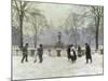 Snow Scene in the Kongens Nytorv, Copenhagen-Paul Gustav Fischer-Mounted Giclee Print