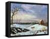 Snow Scene, New England-null-Framed Stretched Canvas