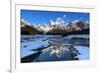 Snow scene of Mount Fitz Roy and Cerro Torre, Los Glaciares National Park, Patagonia, Argentina-Ed Rhodes-Framed Photographic Print