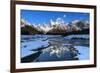 Snow scene of Mount Fitz Roy and Cerro Torre, Los Glaciares National Park, Patagonia, Argentina-Ed Rhodes-Framed Photographic Print