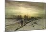 Snow Scene: Sunset, 19th Century-Ludwig Munthe-Mounted Giclee Print