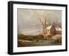 Snow Scene with Mill and Cottages-George Smith-Framed Giclee Print