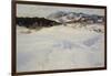 Snow scene with sledge, Fleksum, 1892 oil on board-Fritz Thaulow-Framed Giclee Print