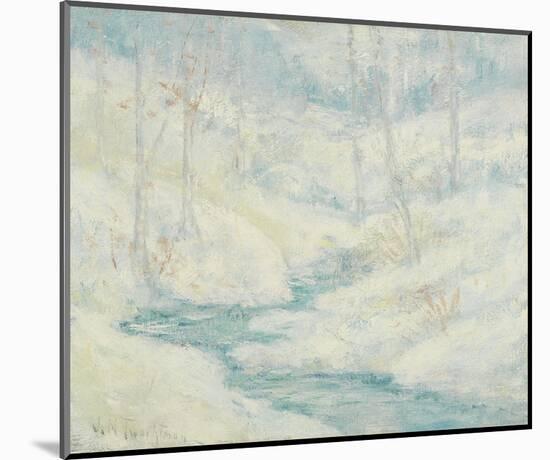 Snow Scene-John Henry Twachtman-Mounted Art Print