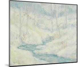 Snow Scene-John Henry Twachtman-Mounted Art Print