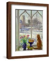 Snow Shadows and Cat-Timothy Easton-Framed Giclee Print