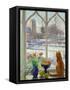 Snow Shadows and Cat-Timothy Easton-Framed Stretched Canvas