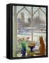 Snow Shadows and Cat-Timothy Easton-Framed Stretched Canvas