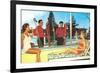 Snow Skiers with Women in Bathing Suits, Retro-null-Framed Premium Giclee Print