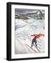 "Snow Skiier After the Falls," January 25, 1947-Constantin Alajalov-Framed Giclee Print