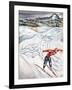 "Snow Skiier After the Falls," January 25, 1947-Constantin Alajalov-Framed Giclee Print