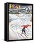 "Snow Skiier After the Falls," Saturday Evening Post Cover, January 25, 1947-Constantin Alajalov-Framed Stretched Canvas