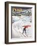 "Snow Skiier After the Falls," Saturday Evening Post Cover, January 25, 1947-Constantin Alajalov-Framed Premium Giclee Print