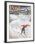 "Snow Skiier After the Falls," Saturday Evening Post Cover, January 25, 1947-Constantin Alajalov-Framed Giclee Print