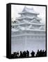 Snow Statue Depicting Japan's Nagoya Castle-null-Framed Stretched Canvas