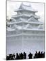 Snow Statue Depicting Japan's Nagoya Castle-null-Mounted Photographic Print
