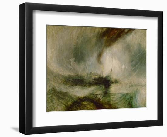 Snow storm. A steam boat off a harbours mouth-Joseph Mallord William Turner-Framed Giclee Print