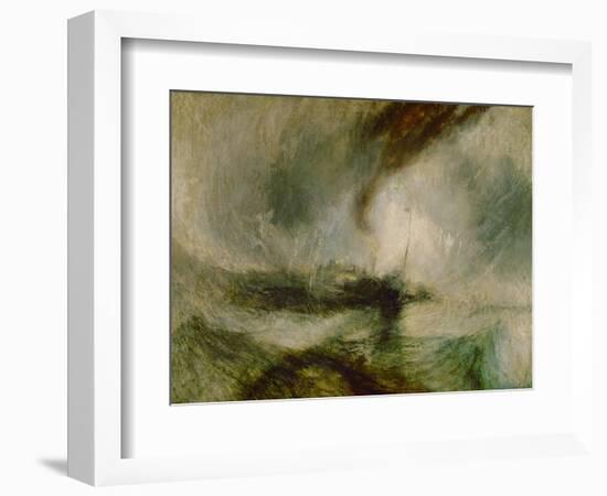 Snow storm. A steam boat off a harbours mouth-Joseph Mallord William Turner-Framed Giclee Print