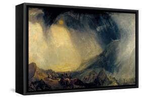 Snow Storm: Hannibal and His Army Crossing the Alps-J. M. W. Turner-Framed Stretched Canvas