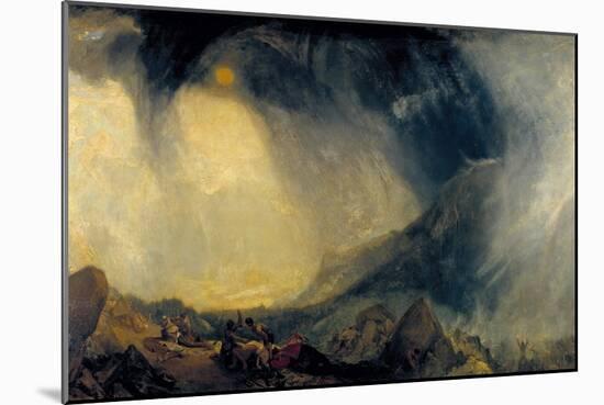 Snow Storm: Hannibal and His Army Crossing the Alps-J. M. W. Turner-Mounted Giclee Print
