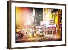 Snow Storm in Manhattan II - In the Style of Oil Painting-Philippe Hugonnard-Framed Giclee Print