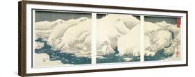 Snow Storm in the Mountains and Rivers of Kiso-Ando Hiroshige-Framed Giclee Print