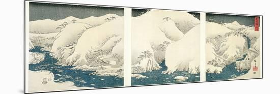 Snow Storm in the Mountains and Rivers of Kiso-Ando Hiroshige-Mounted Giclee Print