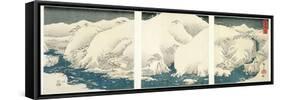 Snow Storm in the Mountains and Rivers of Kiso-Ando Hiroshige-Framed Stretched Canvas