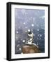 Snow Storm on the Little Mermaid Statue by Edvard Eriksen, Winter in Copenhagen Denmark., 2022 (Pho-Sisse Brimberg-Framed Giclee Print