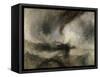 Snow Storm: Steam-Boat Off a Harbour's Mouth-J.M.W. Turner-Framed Stretched Canvas