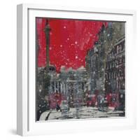 Snow Storm Towards Trafalgar Square-Susan Brown-Framed Giclee Print