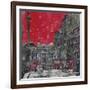 Snow Storm Towards Trafalgar Square-Susan Brown-Framed Giclee Print