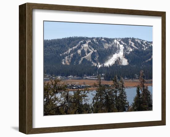 Snow Summit Ski Area in Big Bear Lake, California, Struggles to Make Artificial Snow-Adrienne Helitzer-Framed Premium Photographic Print