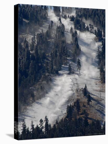 Snow Summit Ski Area in Big Bear Lake, California, Struggles to Make Artificial Snow-Adrienne Helitzer-Stretched Canvas