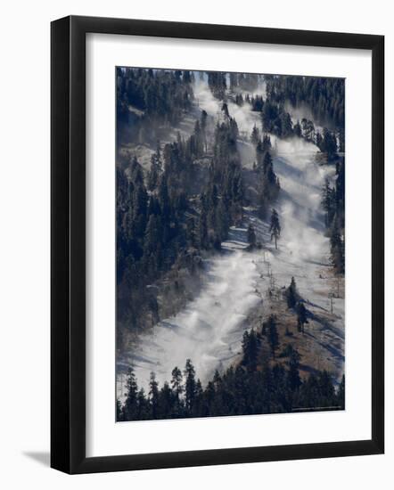 Snow Summit Ski Area in Big Bear Lake, California, Struggles to Make Artificial Snow-Adrienne Helitzer-Framed Photographic Print